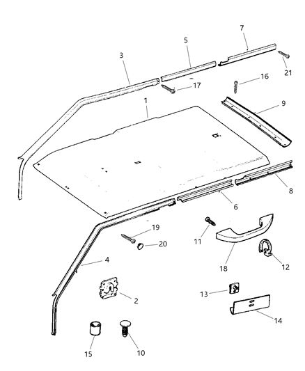 1999 Jeep Cherokee Assist Strap Diagram for 5CX10LAZ