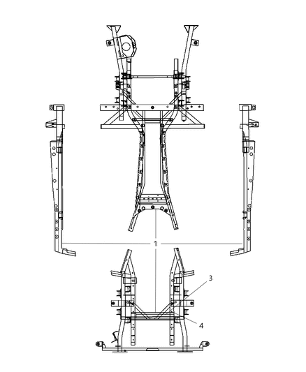 2010 Dodge Viper Front Crossmember Diagram for 5290045AE