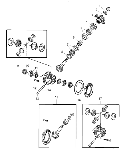 2008 Dodge Ram 3500 Cab Chassis Differential Assembly , Rear Diagram 1 - Thumbnail