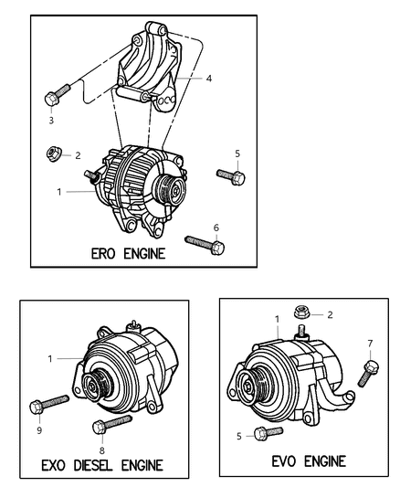 2000 Jeep Grand Cherokee Generator Engine Diagram for 56041324AC
