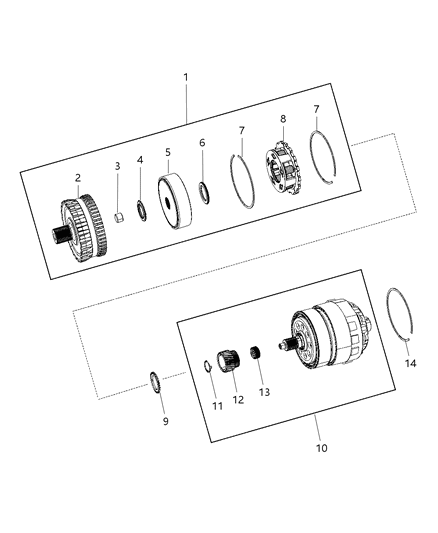 2008 Dodge Grand Caravan Shaft Output Diagram for 5078637AB