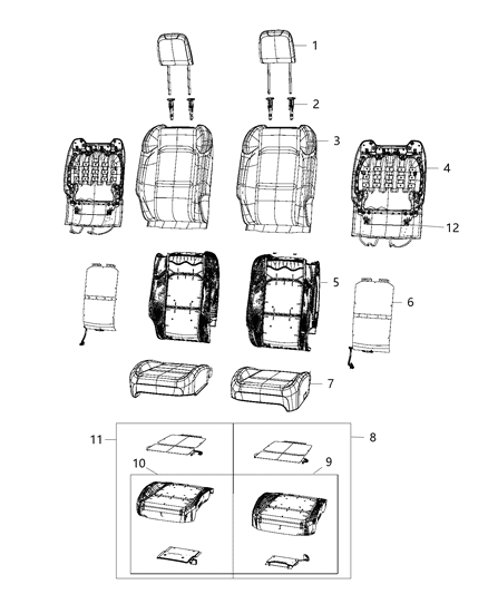 2018 Jeep Wrangler All-new Model Front Seat - Bucket Diagram 3 - Thumbnail