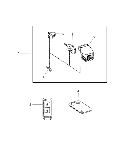 2008 Dodge Sprinter 2500 Remote Control Diagram for 68021566AB