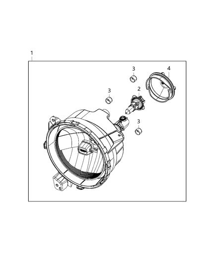 2021 Jeep Wrangler Parts, Headlamp Service Diagram 1 - Thumbnail