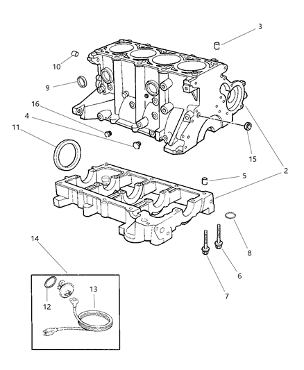 1998 Chrysler Cirrus Cylinder Block Diagram 1 - Thumbnail
