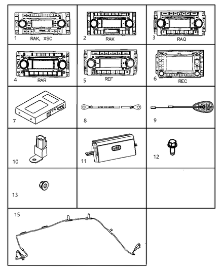 2007 Dodge Ram 1500 Radio AM/FM With CD And Equalizer Diagram for 5091176AA