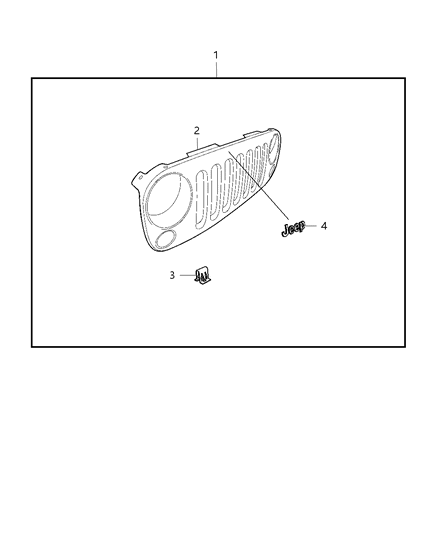2012 Jeep Wrangler Decor Kit - Grille & Headlamp Diagram