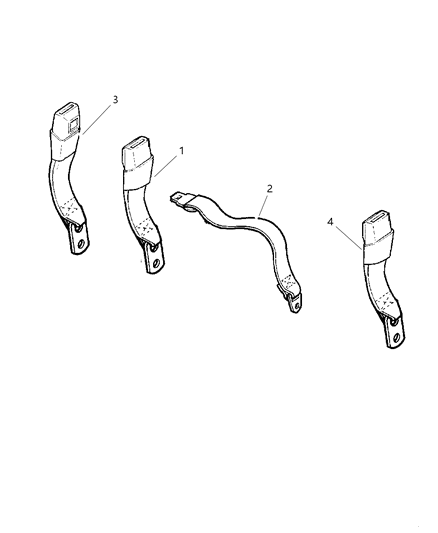 2002 Dodge Ram 3500 Regular Cab Belts - Lap 40/20/40 Seat Diagram