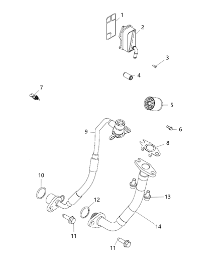 2019 Jeep Renegade Cooler Engine Oil Diagram for 68439903AA