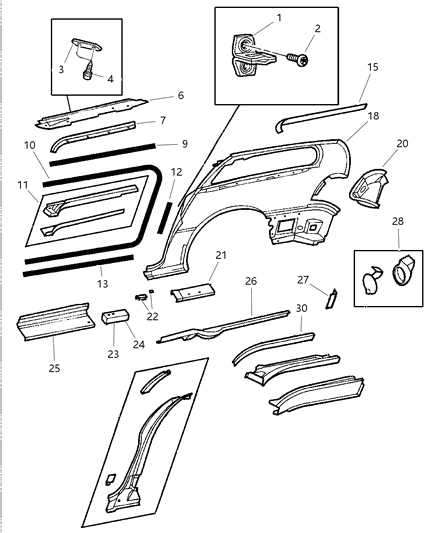 1997 Dodge Caravan Quarter Panel With Sliding Door Diagram