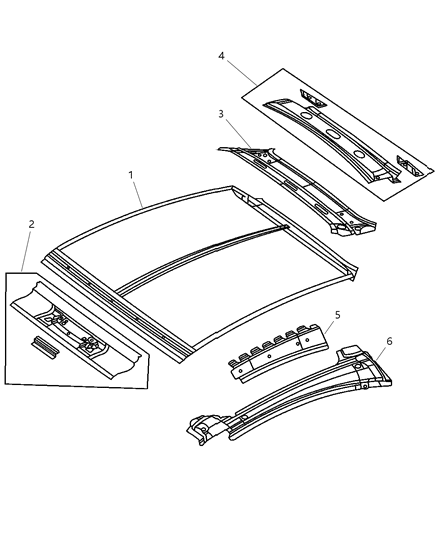 2004 Chrysler Crossfire Header, Front Diagram for 5097470AA