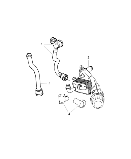 2016 Dodge Journey Engine Oil , Filter , Adapter And Housing / Oil Cooler & Hoses / Tubes Diagram 1 - Thumbnail