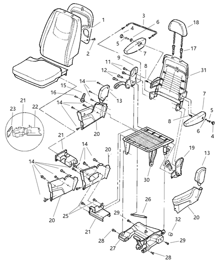 1997 Dodge Caravan Holder, Quad Cup Diagram for MW37SK5