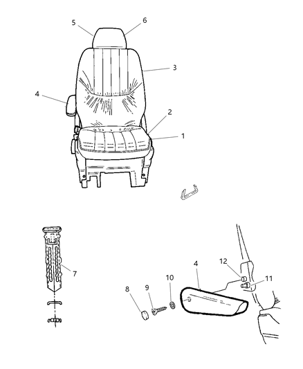 1997 Dodge Caravan Rear Quad Seats Diagram 1 - Thumbnail