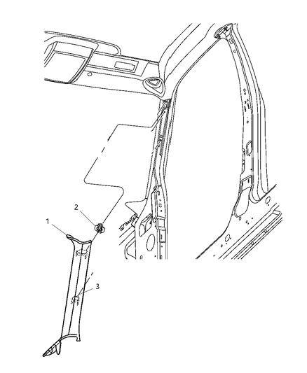 2011 Chrysler 300 Interior Moldings And Pillars - A Pillar Diagram