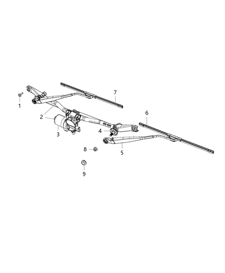 2018 Jeep Wrangler All-new Model Front Wiper System Diagram 2 - Thumbnail