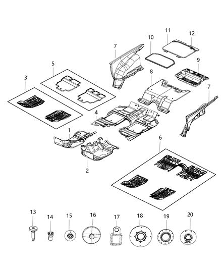 2018 Jeep Wrangler JK (Previous-generation) Carpet Diagram