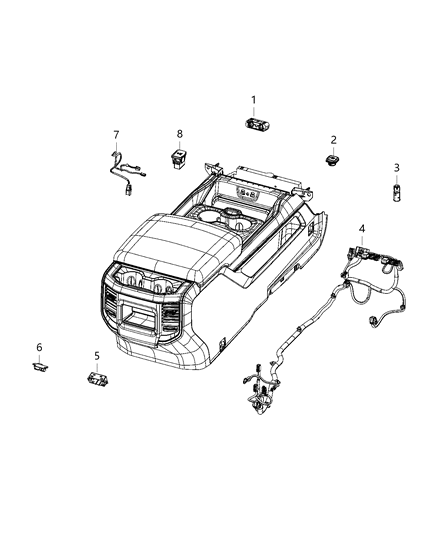 2020 Ram 3500 Cab Chassis(<10K lb.) Power Inverter Outlet Diagram