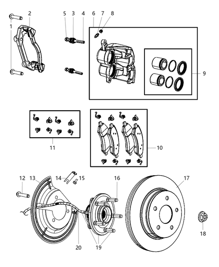 2009 Dodge Ram 1500 Clip ABS Sensor Wiring Diagram for 68298024AA