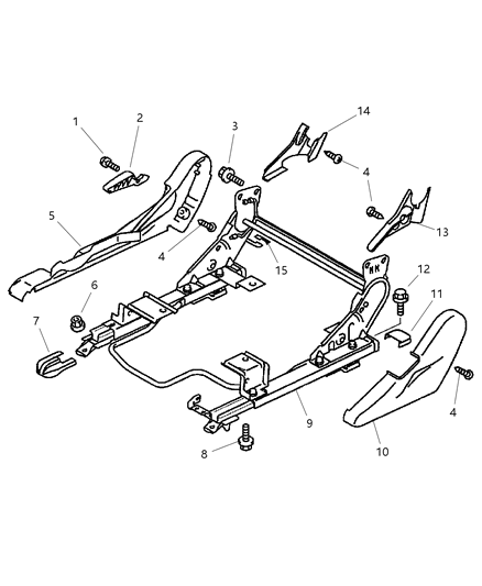 2004 Dodge Stratus Coupe Adjuster, Shields And Attaching Parts , Right Diagram
