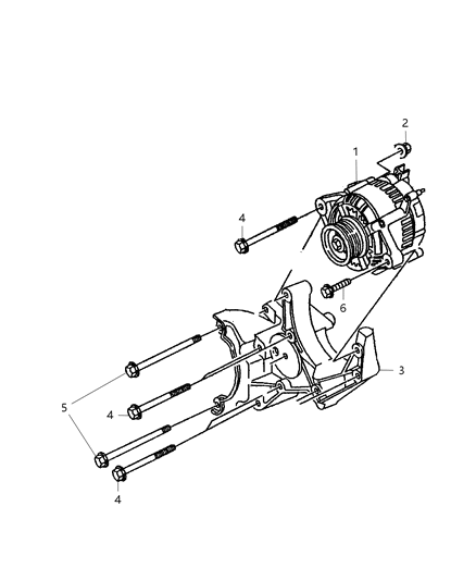 1999 Dodge Ram 2500 Regular Cab Alternator & Mounting Diagram 3 - Thumbnail