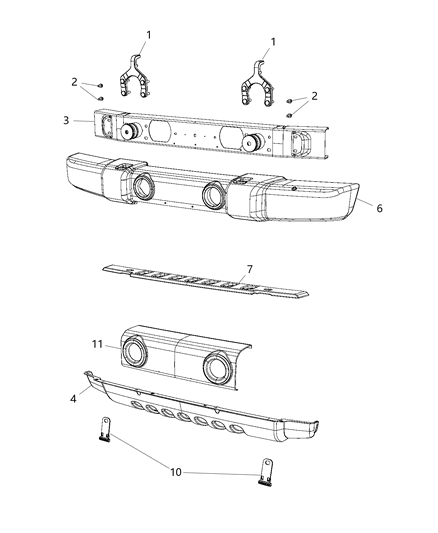 2017 Jeep Wrangler Bumper Diagram 1 - Thumbnail