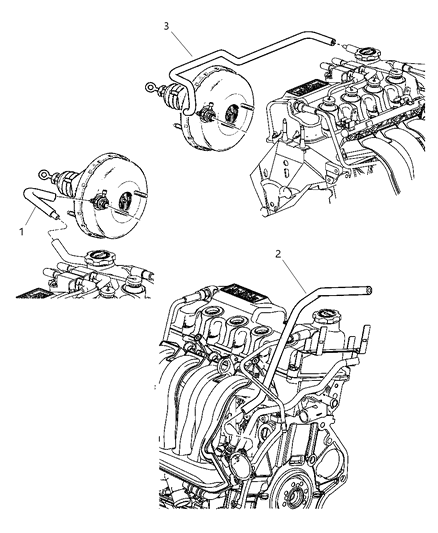 2001 Dodge Neon Hose Brake Booster Vacuum Diagram for 5273111AB