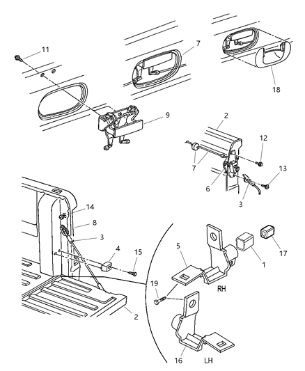 2002 Dodge Ram 3500 Tail Gate, Rear Diagram for 55274833AE