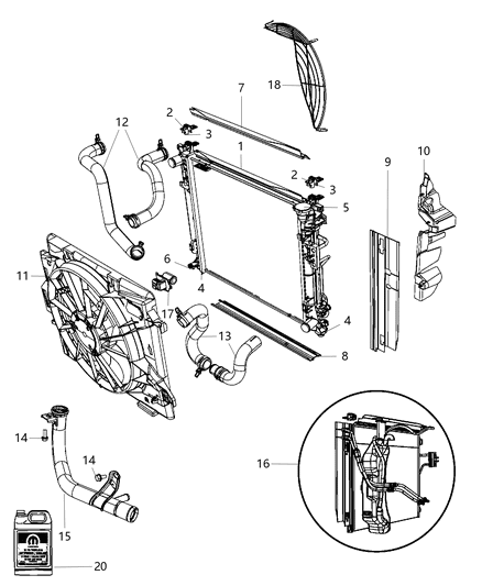 2011 Dodge Grand Caravan Hose And Clamp Radiator Inlet Diagram for 5058734AD