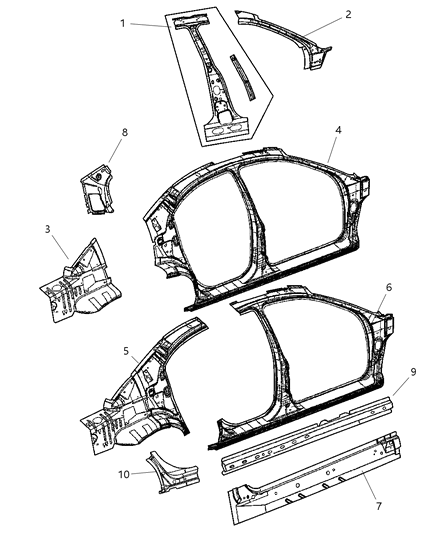 2002 Dodge Stratus Sedan Aperture Panels Diagram 2 - Thumbnail