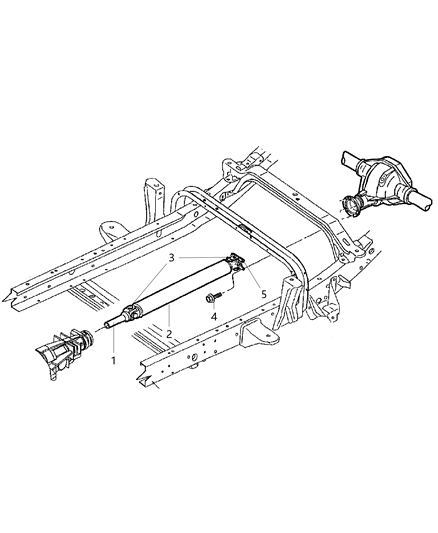 2000 Dodge Durango Propeller Shaft, Rear Diagram
