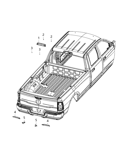 2020 Ram 2500 Lamps - Rear Diagram 1 - Thumbnail