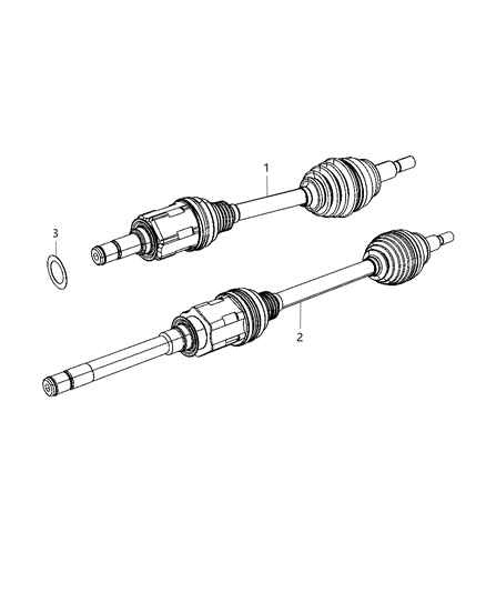2013 Dodge Durango Shaft, Axle of Front Axle; Differential And Drive Line Diagram