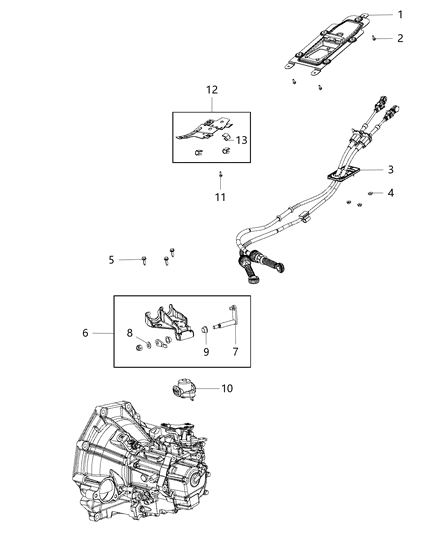 2015 Jeep Renegade Gear Shift Cable And Bracket of Manual Transmission Diagram 1 - Thumbnail