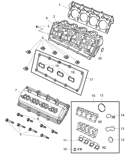 2007 Dodge Ram 3500 Cab Chassis Cylinder Heads And Cylinder Head Covers Diagram 1 - Thumbnail