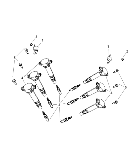 2007 Chrysler Sebring Spark Plugs & Coil Diagram 2 - Thumbnail