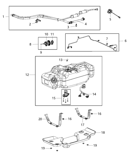 2016 Ram 1500 Supply Line Bundle Exhaust Fluid Tank To Dose Diagram for 68161471AF
