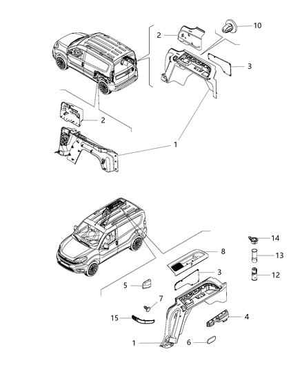 2016 Ram ProMaster City Quarter Trim Diagram