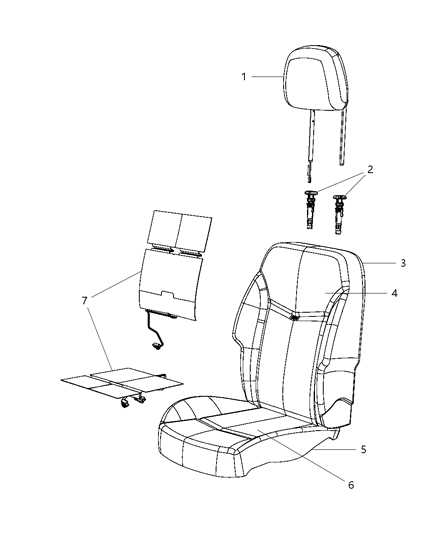 2011 Chrysler 200 Seat Cushion Pad, Front Diagram for 68141335AA