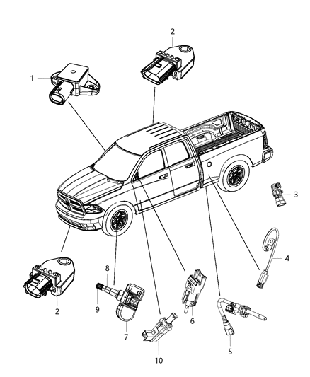 2013 Ram 1500 Sensor Brake Pedal Diagram for 68078700AB