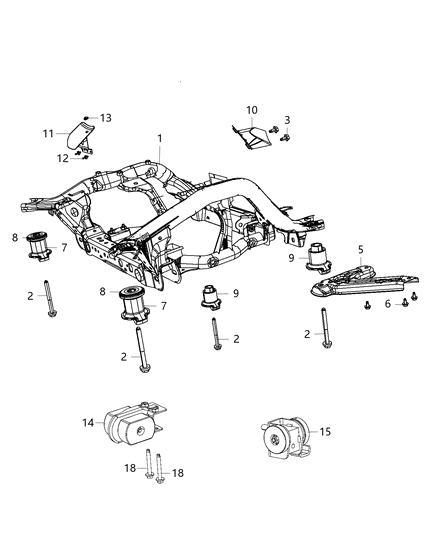 2016 Jeep Grand Cherokee Cradle - Front Suspension Diagram
