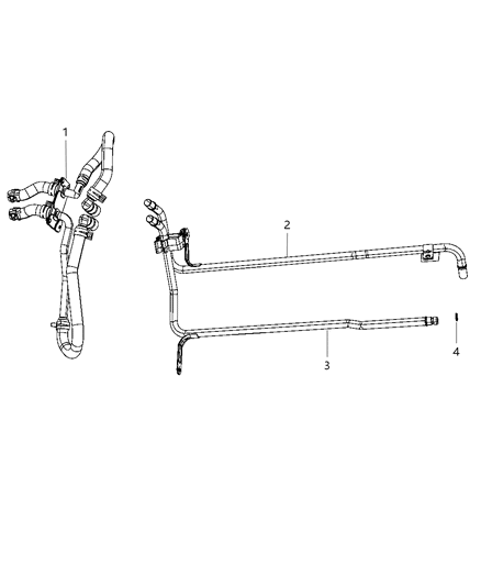 2014 Jeep Grand Cherokee Hose And Tube Heater Supply And Return Diagram for 55038032AI