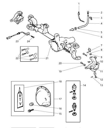 1997 Jeep Wrangler Housing - Front Axle Diagram