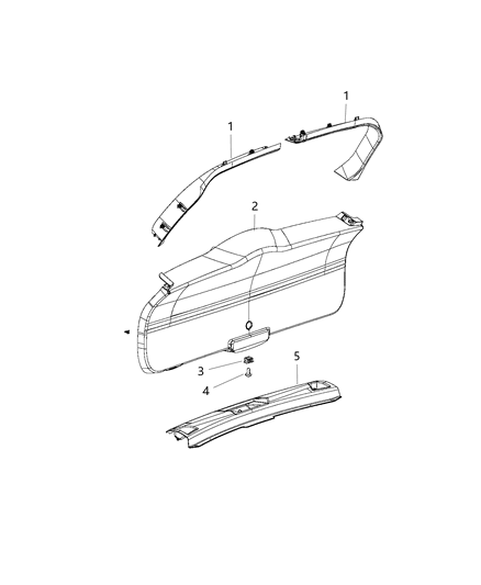2017 Jeep Compass Liftgate Trim Panels And Scuff Plate Without Speakers Diagram