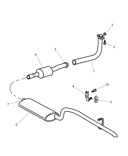 1999 Jeep Grand Cherokee Pipe Exhaust Diagram for 52101037