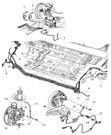 2001 Chrysler PT Cruiser Lines & Hoses, Brake Diagram 1 - Thumbnail