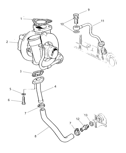 1997 Jeep Cherokee Turbocharger Diagram for 4864756