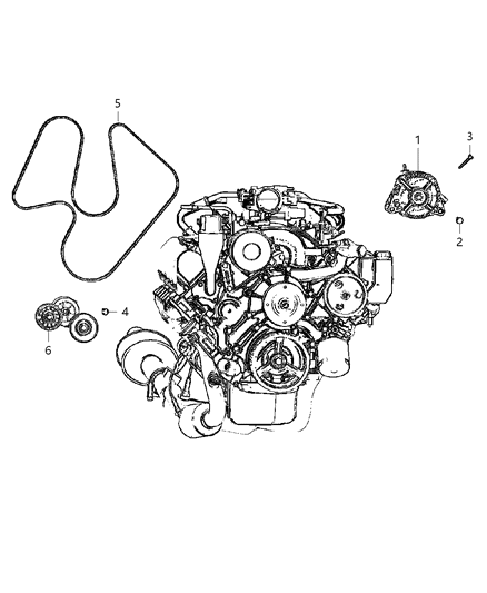 2001 Dodge Dakota Alternator Diagram for 56028692AA