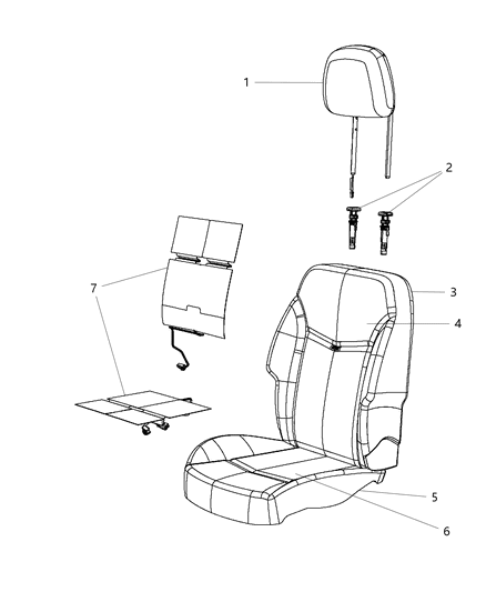 2012 Dodge Avenger Cover Front Seat Cushion Diagram for 1WD51HL1AA