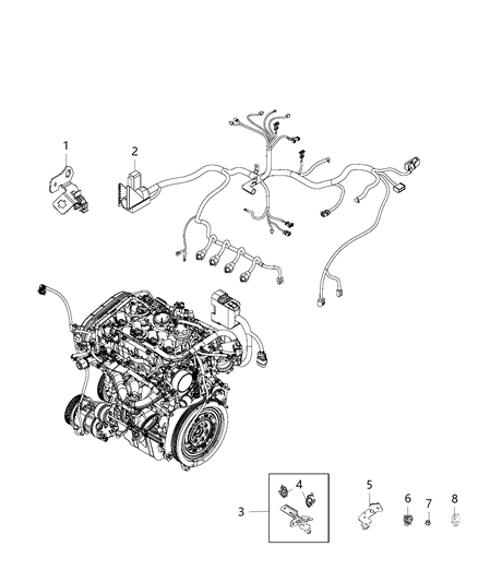 2020 Jeep Compass Bracket Starter To Transmission Diagram for 5281706AA